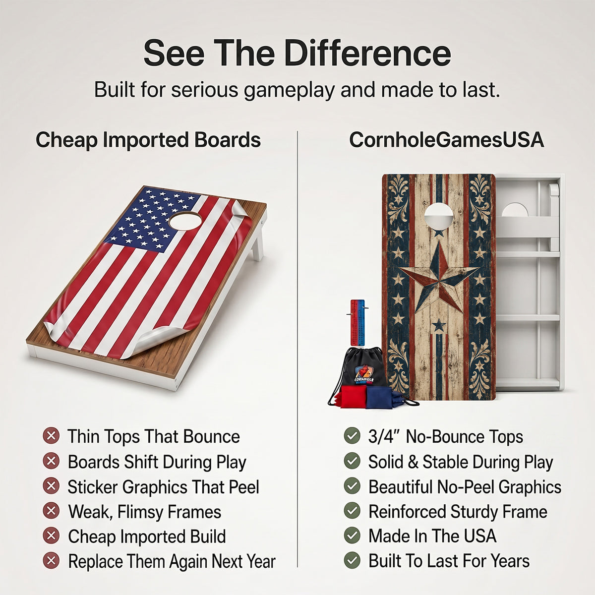 Rustic Barn Star Weather Proof Cornhole Boards