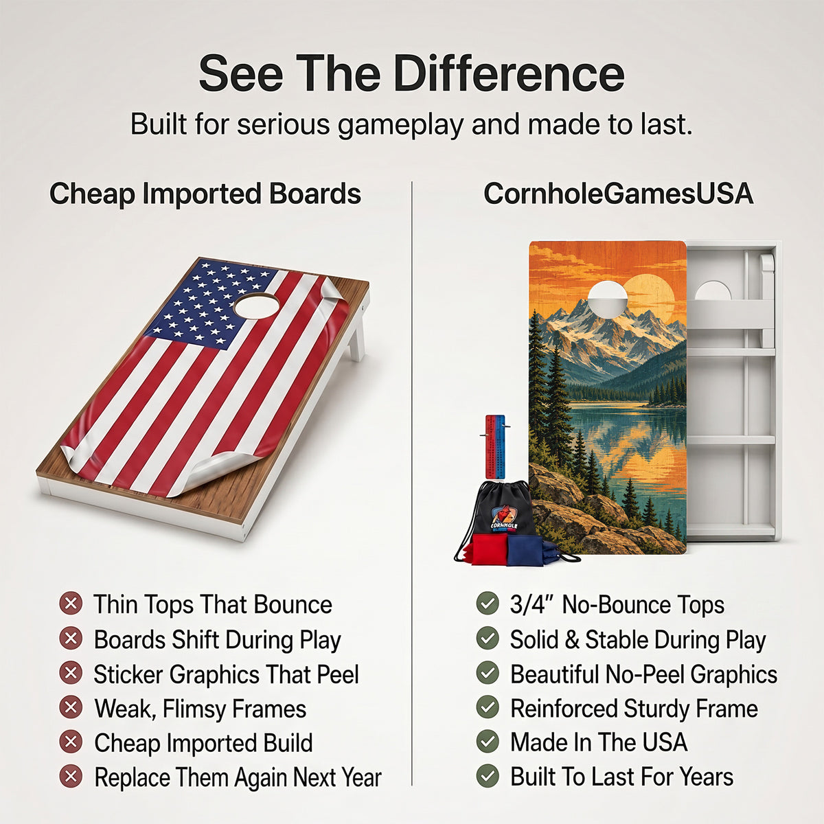 Alpine Lake Sunset Weather Proof Cornhole Boards