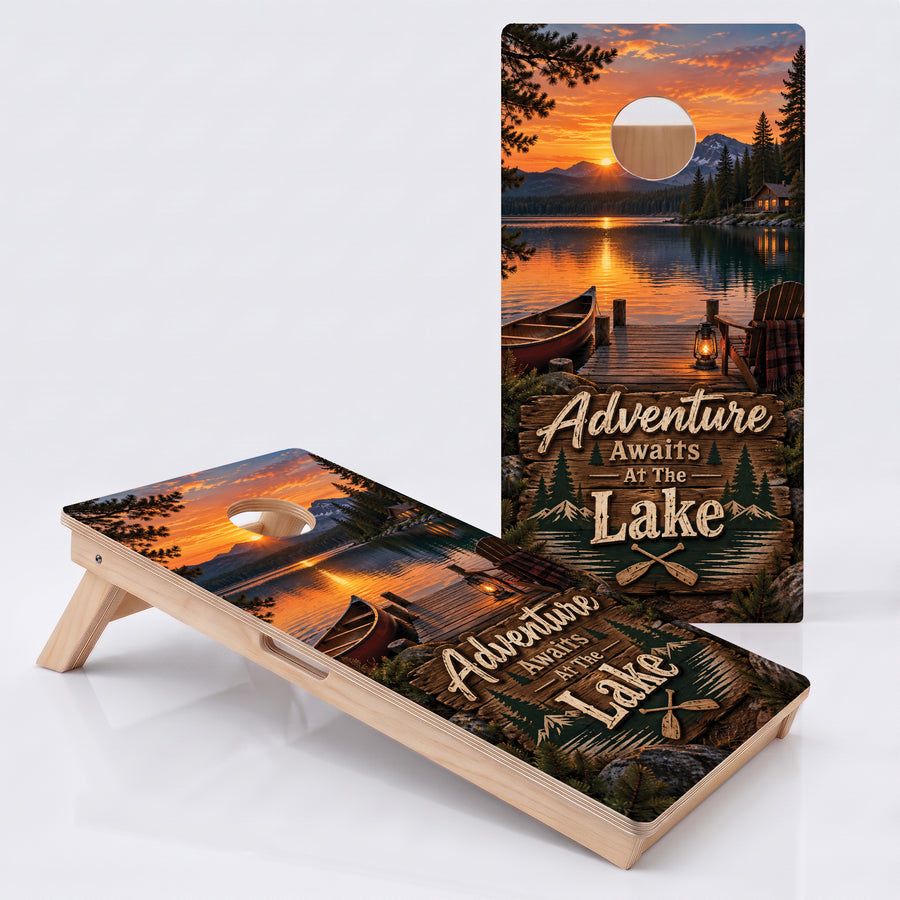 Adventure Awaits At The Lake Professional Cornhole Boards