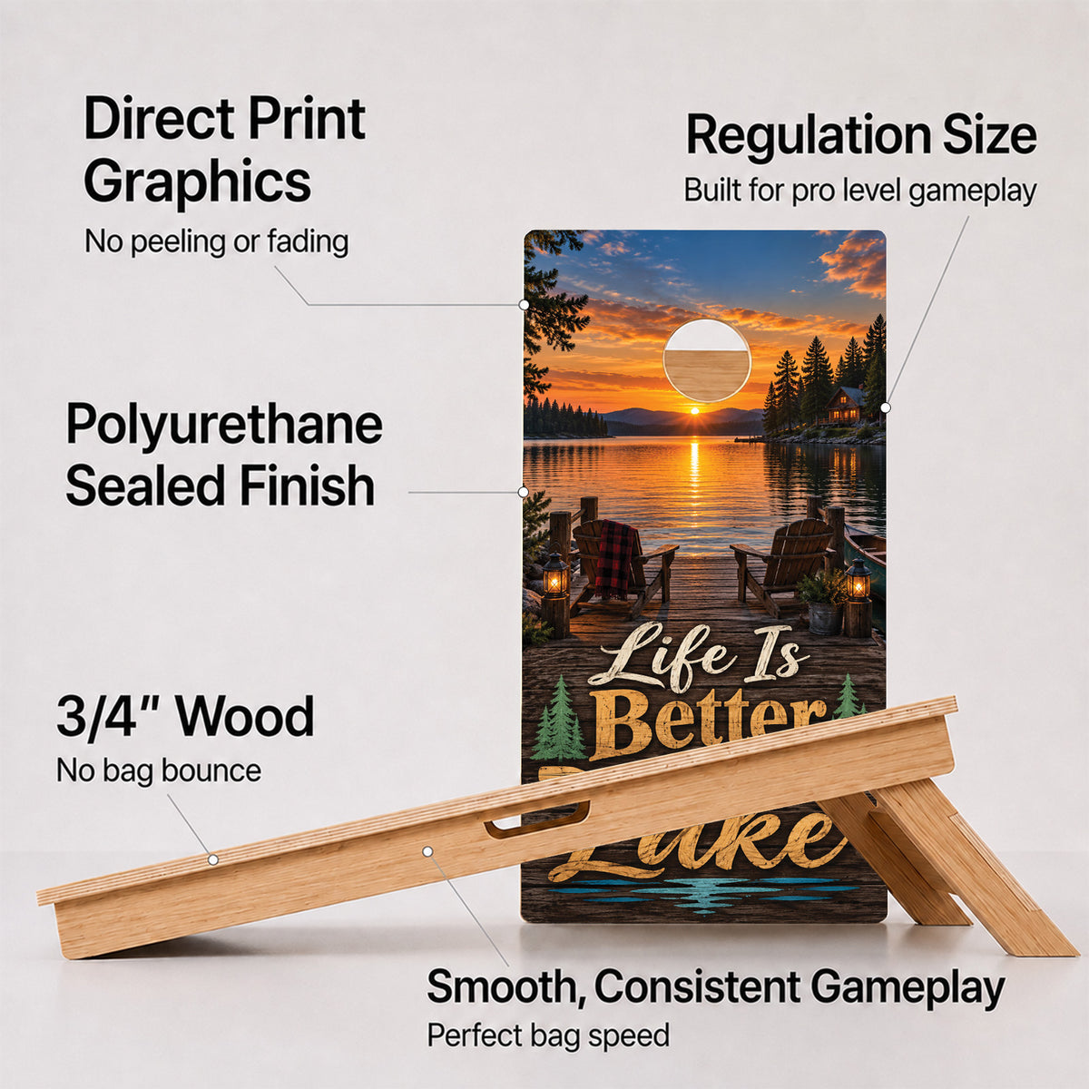 Life Is Better At The Lake Professional Cornhole Boards