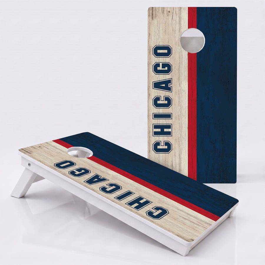 Chicago Baseball Red White & Blue Weather Proof Cornhole Boards