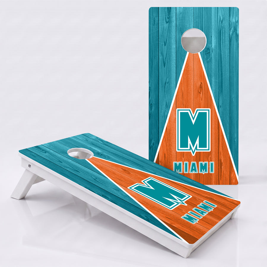 Miami Pennant Football Weather Proof Cornhole Boards