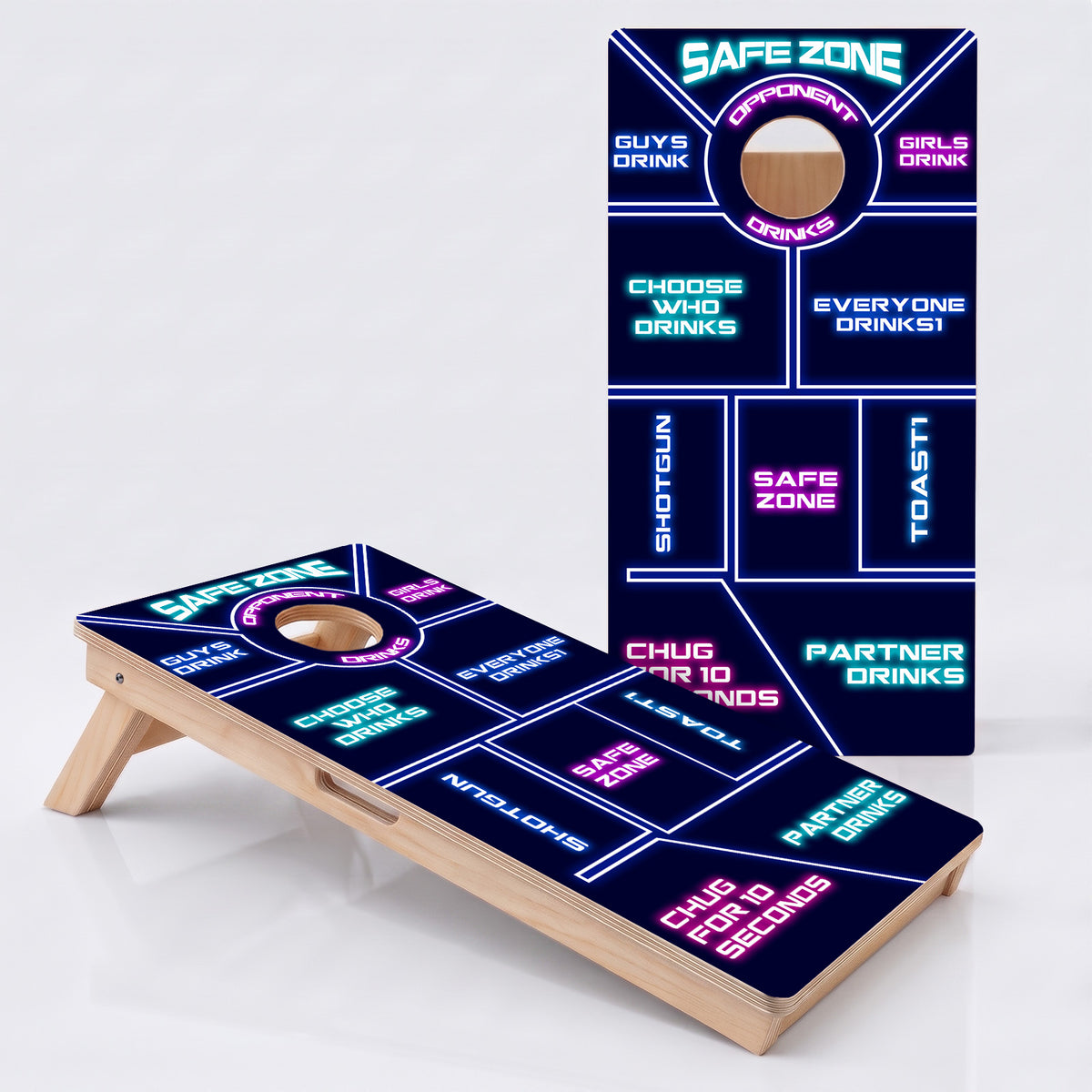 Neon Drinking Game Professional Cornhole Boards