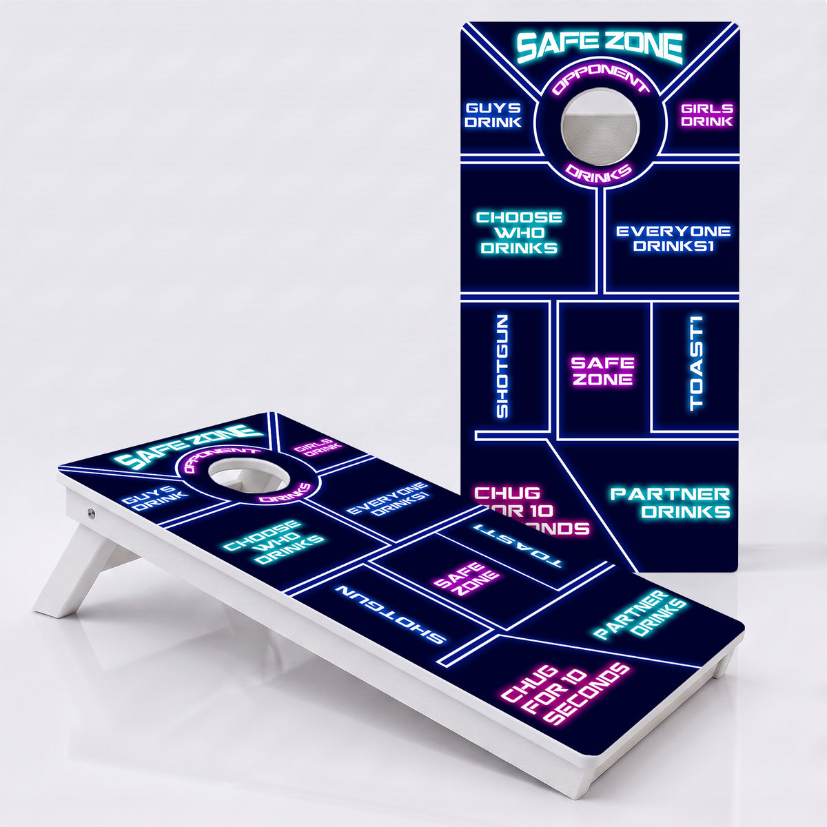 Neon Drinking Game Weather Proof Cornhole Boards