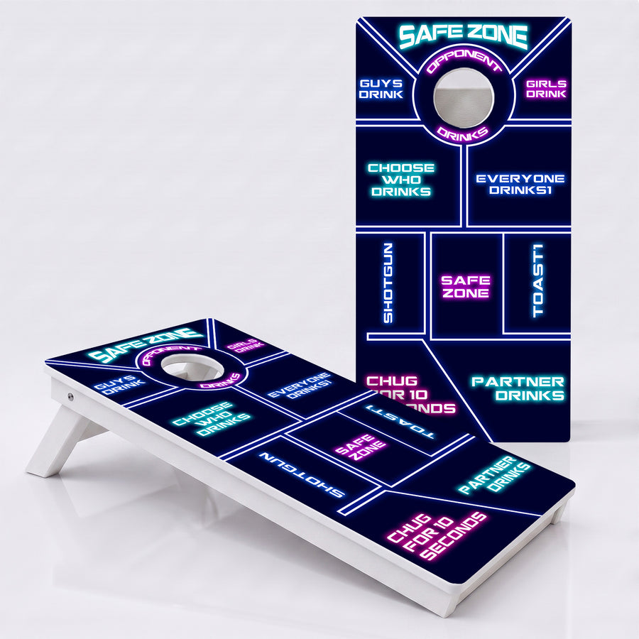 Neon Drinking Game Weather Proof Cornhole Boards