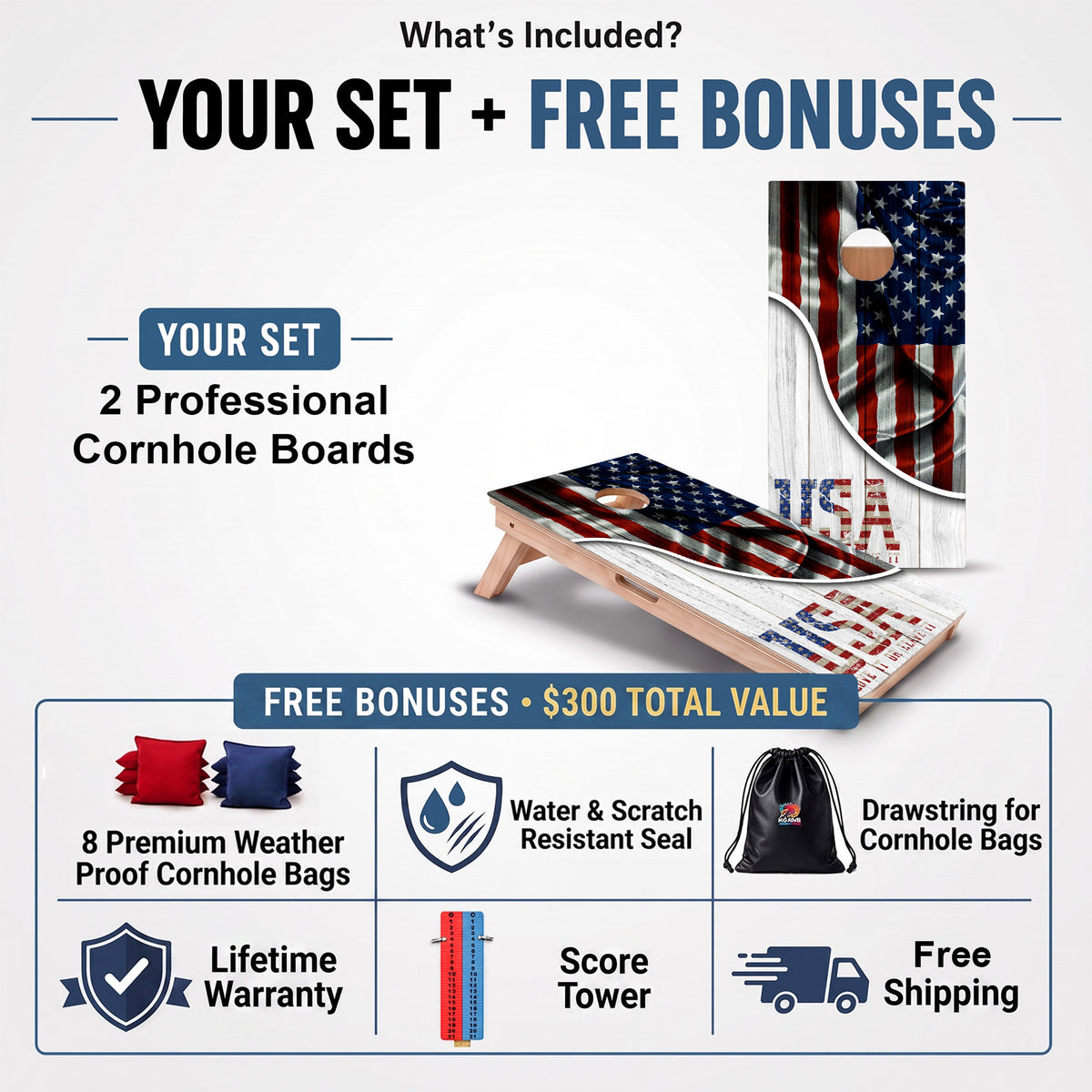 USA Love It Or Leave It Professional Cornhole Boards
