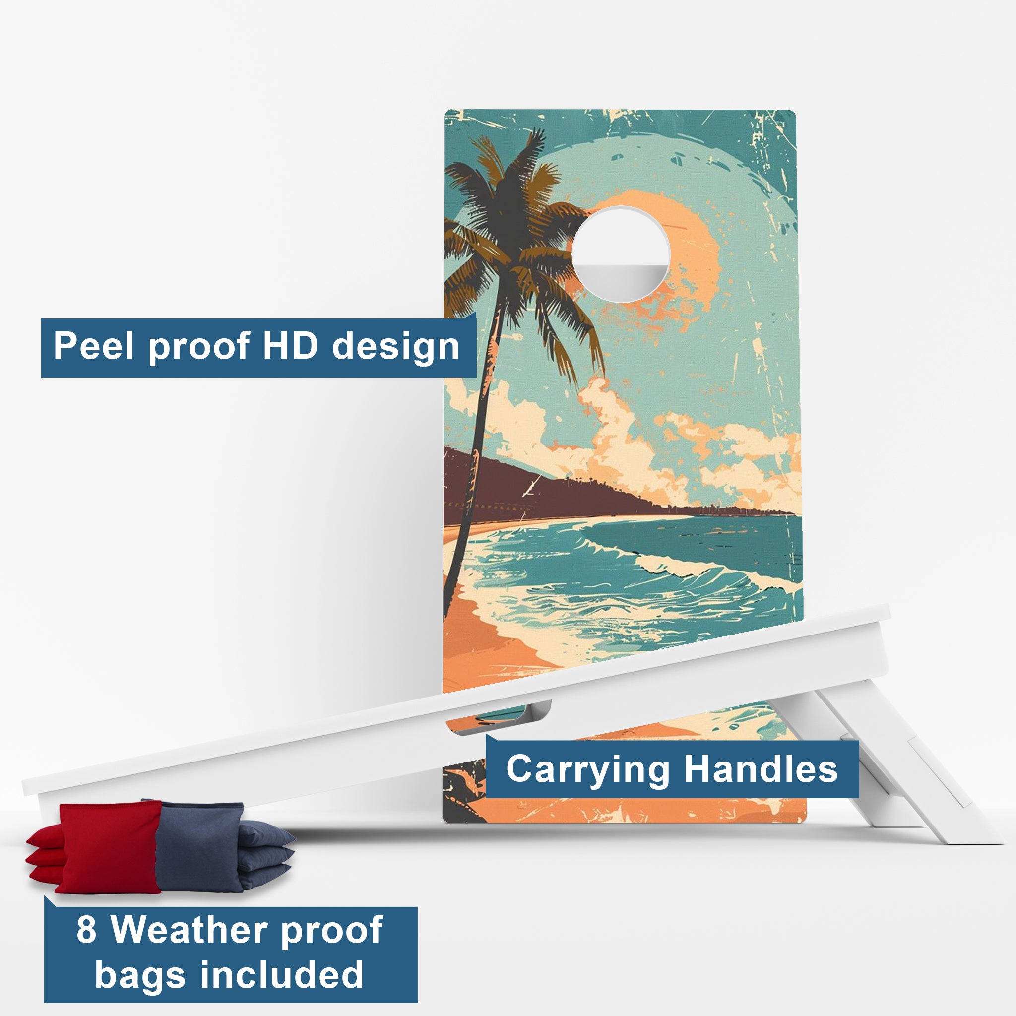 Weather Proof Tropical Cornhole Boards