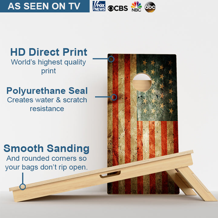 Vintage American Flag Professional Cornhole Boards