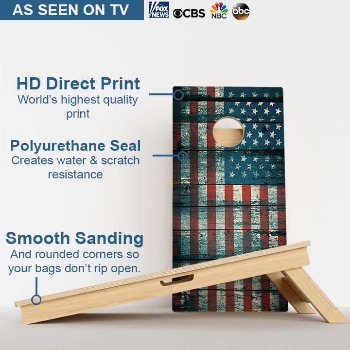 Vintage Paneled American Flag Professional Cornhole Boards