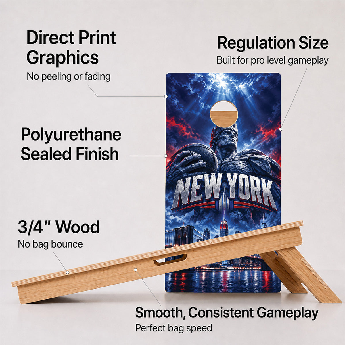 New York Brooklyn Bridge Football Professional Cornhole Boards