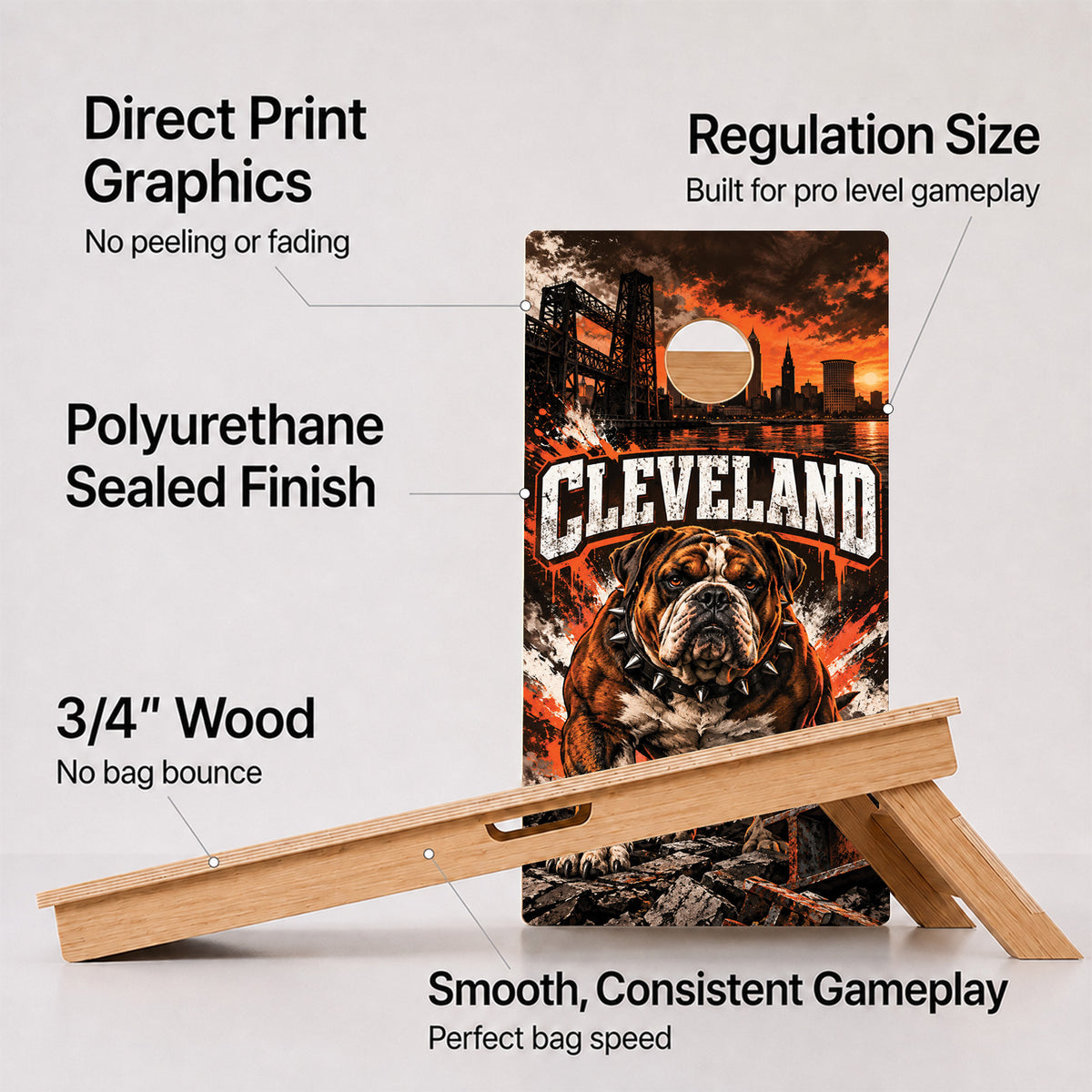 Cleveland Football Professional Cornhole Boards