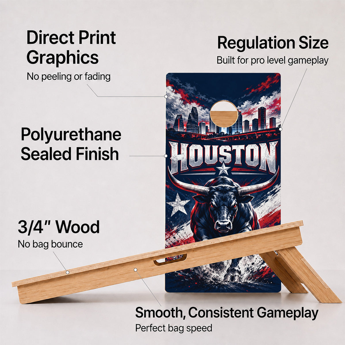 Houston Football Professional Cornhole Boards