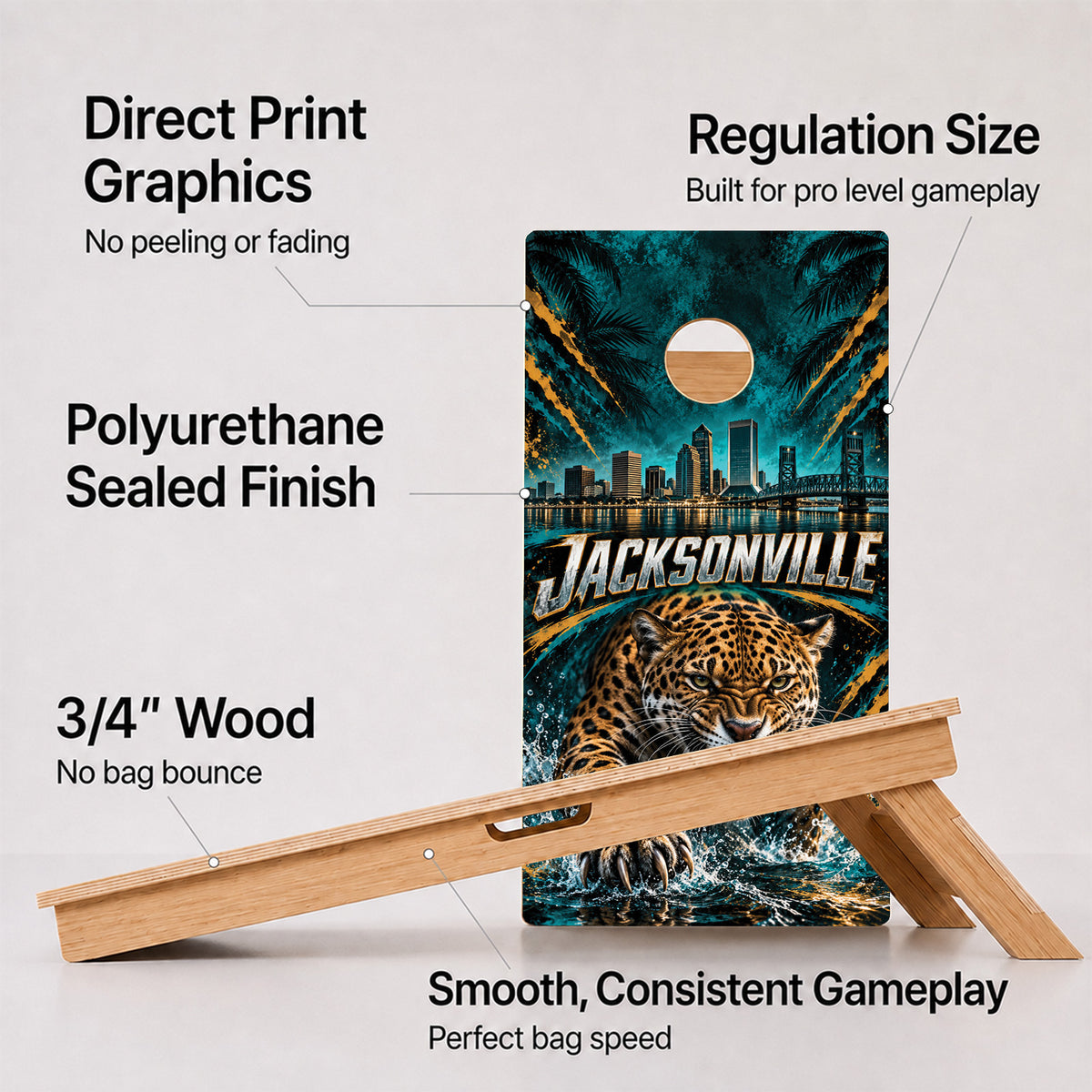 Jacksonville Football Professional Cornhole Boards