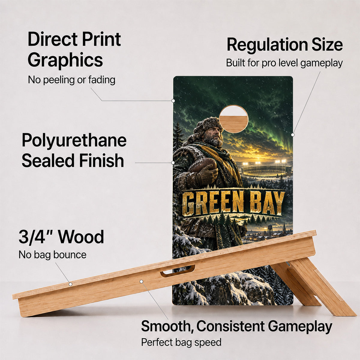 Green Bay Football Professional Cornhole Boards