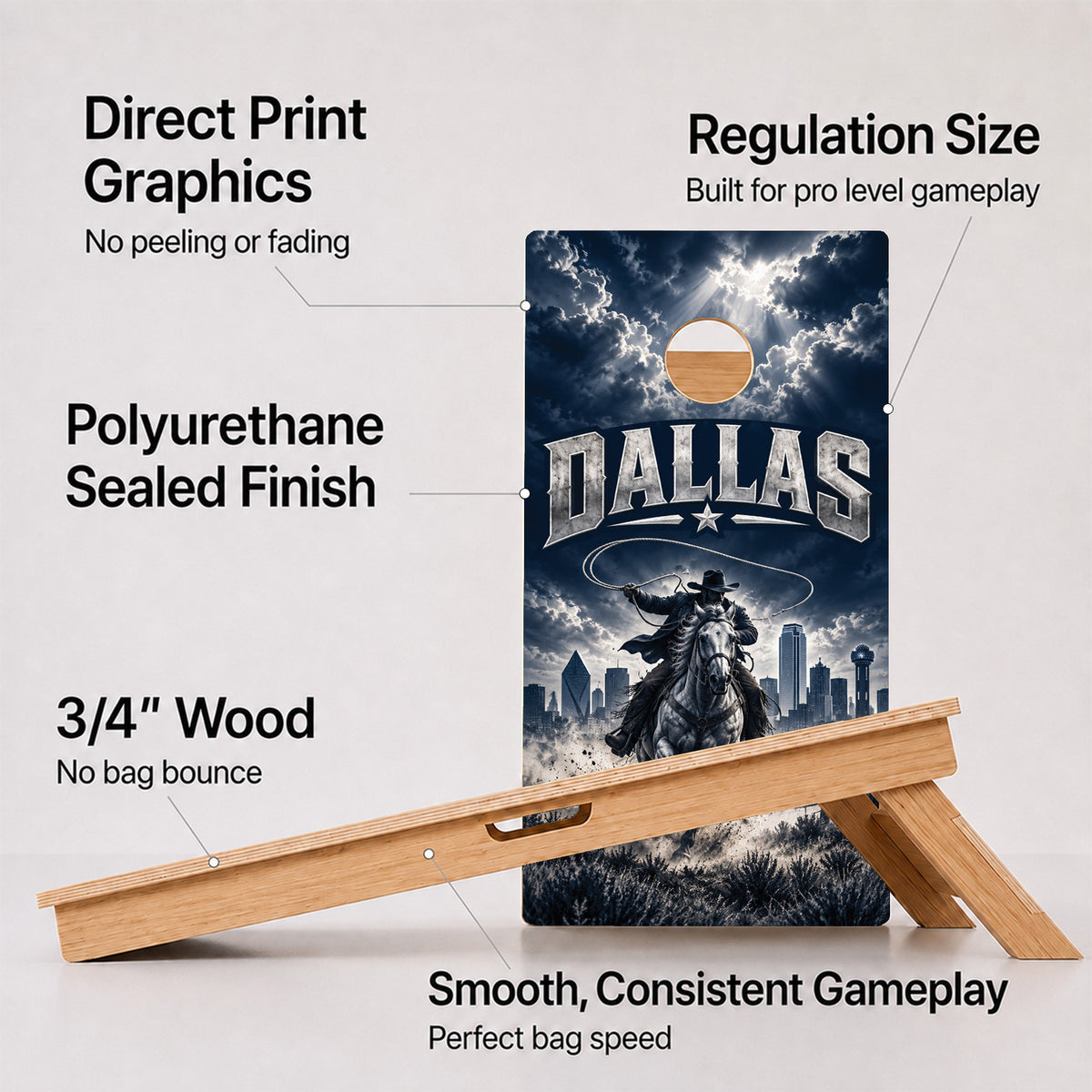 Dallas Football Professional Cornhole Boards