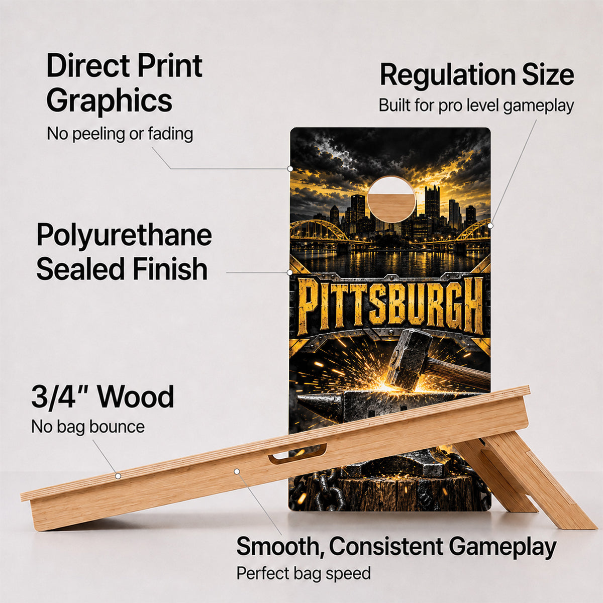 Pittsburgh Football Professional Cornhole Boards