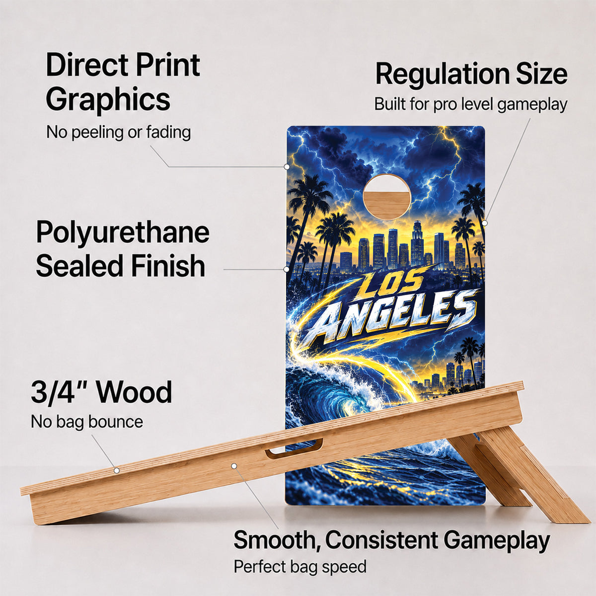 Los Angeles Lightning Wave Football Professional Cornhole Boards