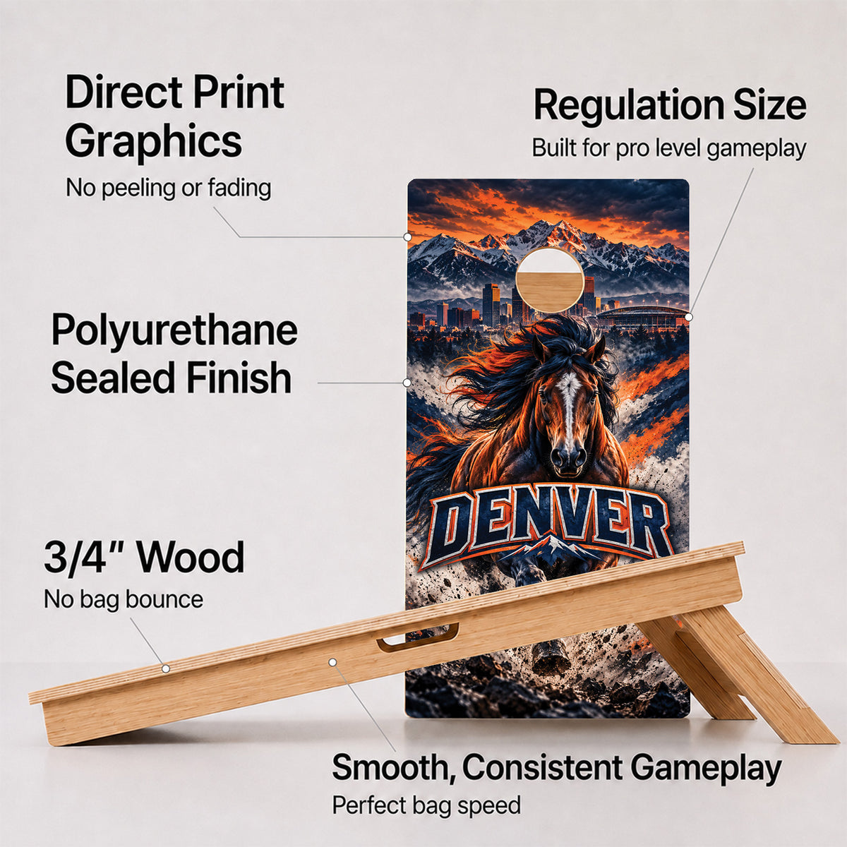 Denver Football Professional Cornhole Boards