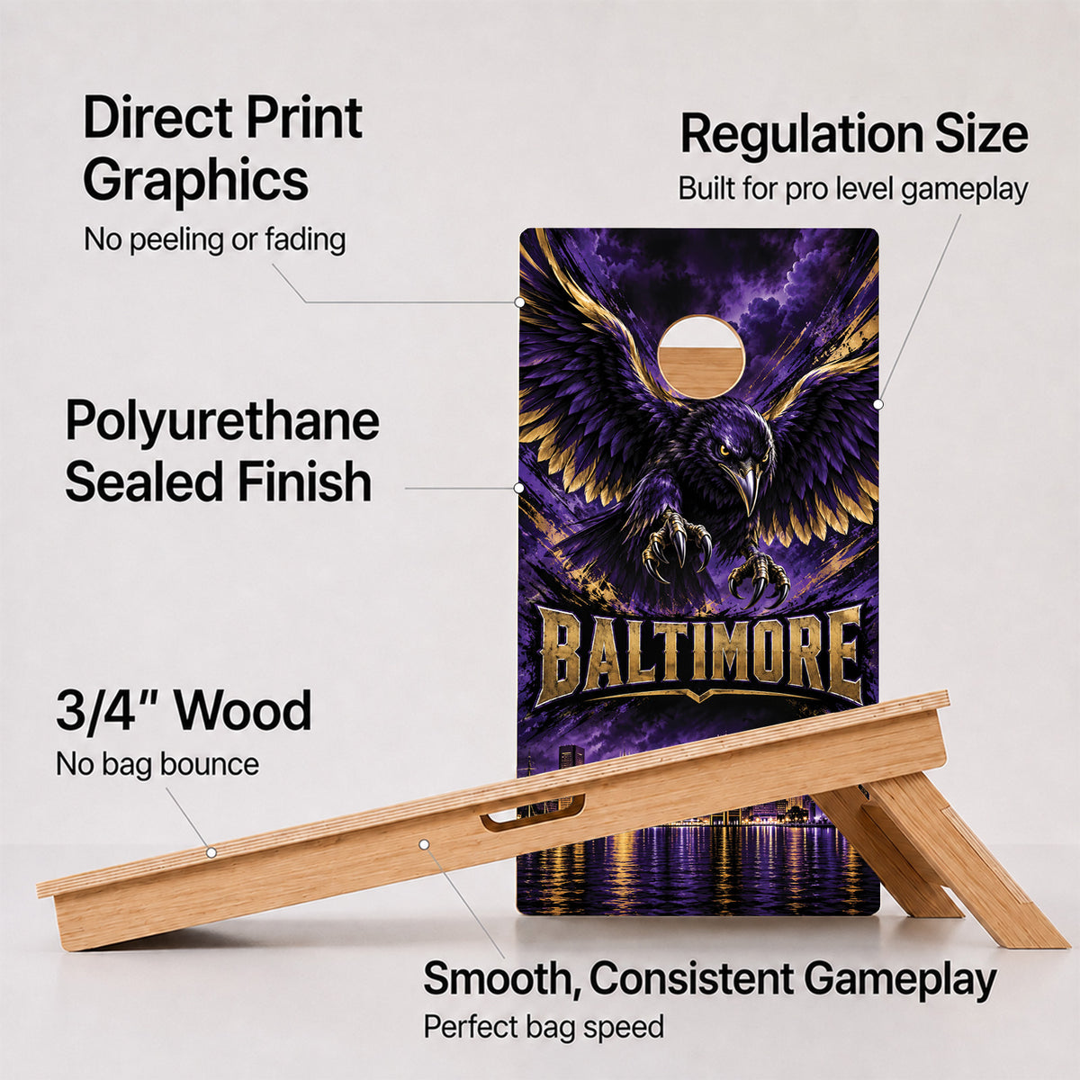 Baltimore Football Professional Cornhole Boards