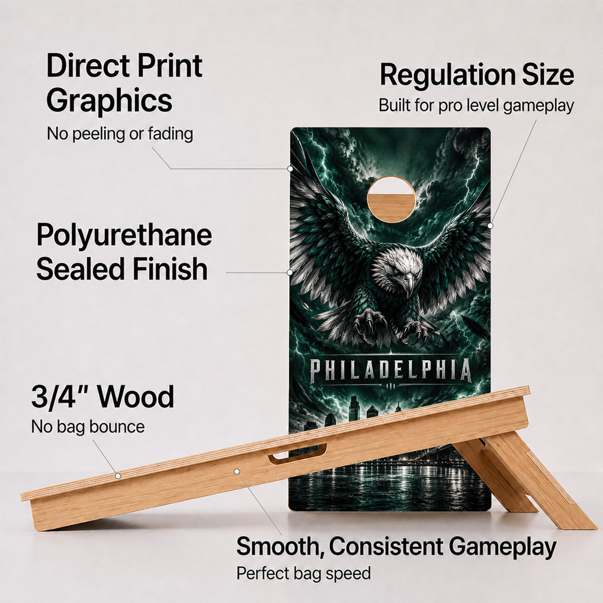 Philadelphia Football Professional Cornhole Boards