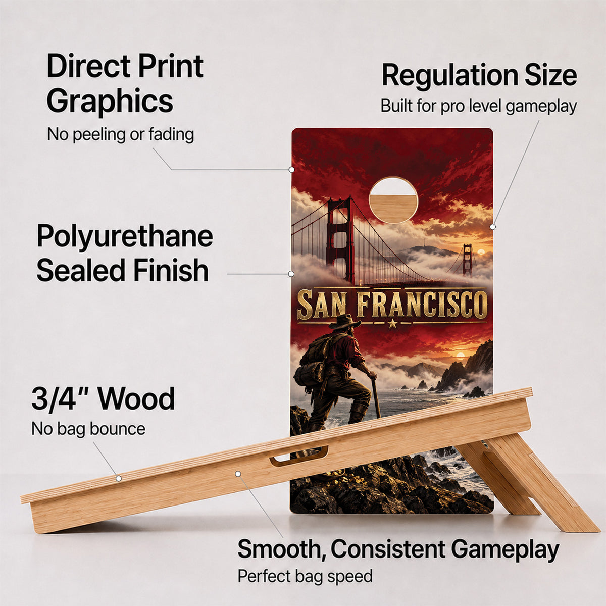 San Francisco Football Professional Cornhole Boards
