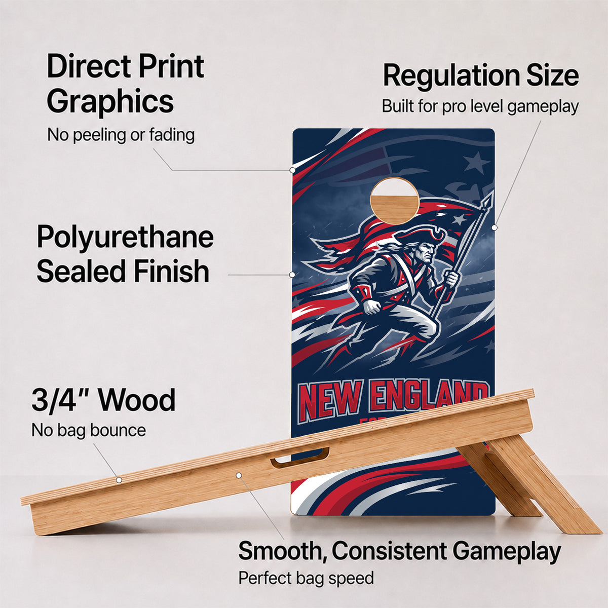 New England Football Professional Cornhole Boards