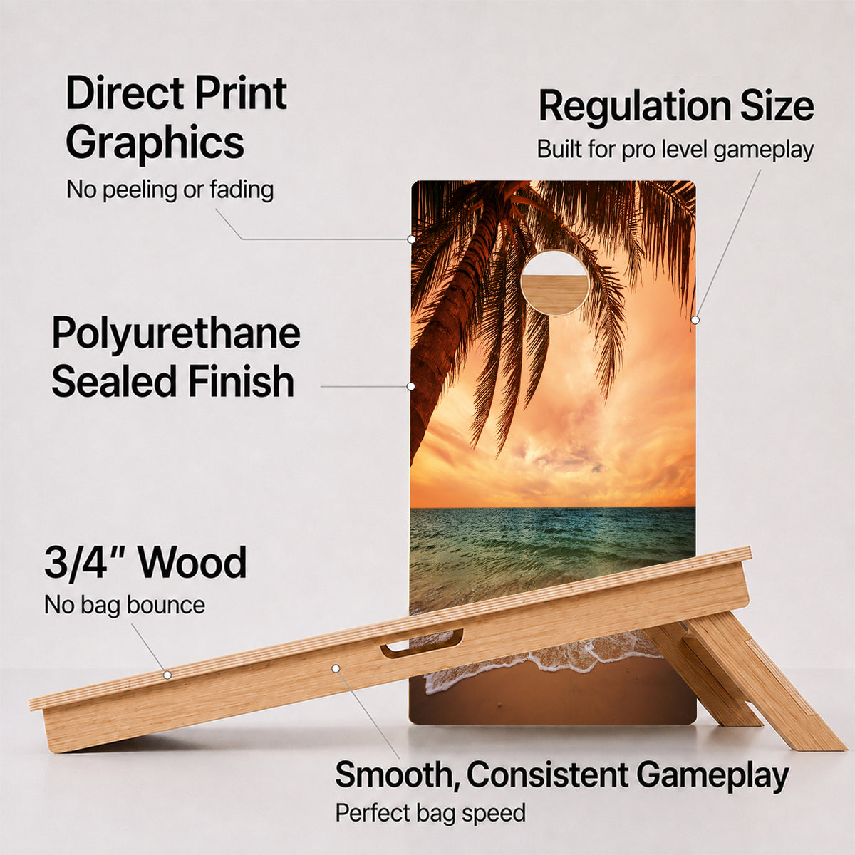 Beach Paradise Professional Cornhole Boards