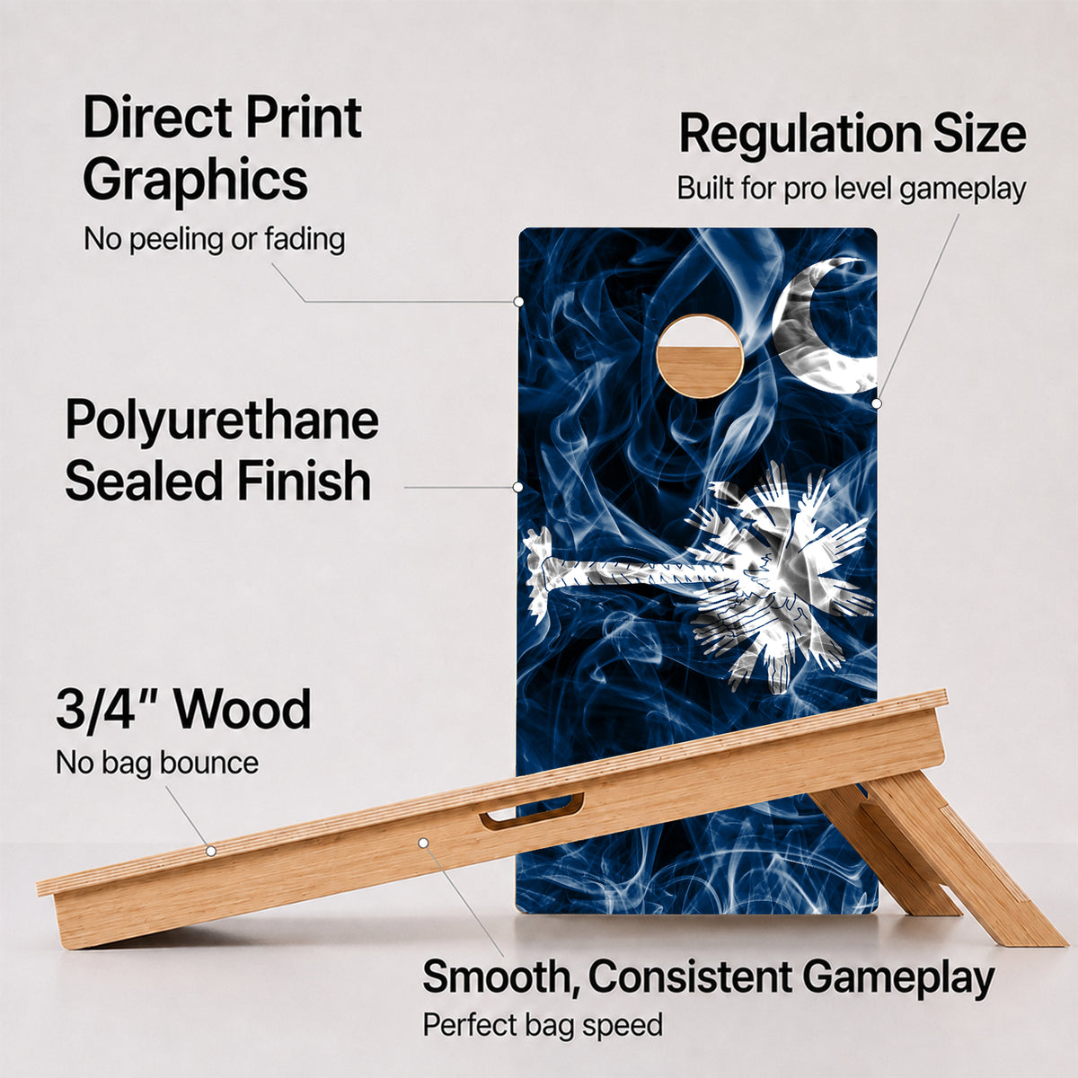 South carolina Flag Professional Cornhole Boards
