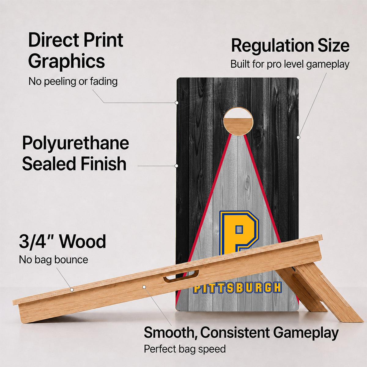 Pittsburgh Pennant Football Professional Cornhole Boards
