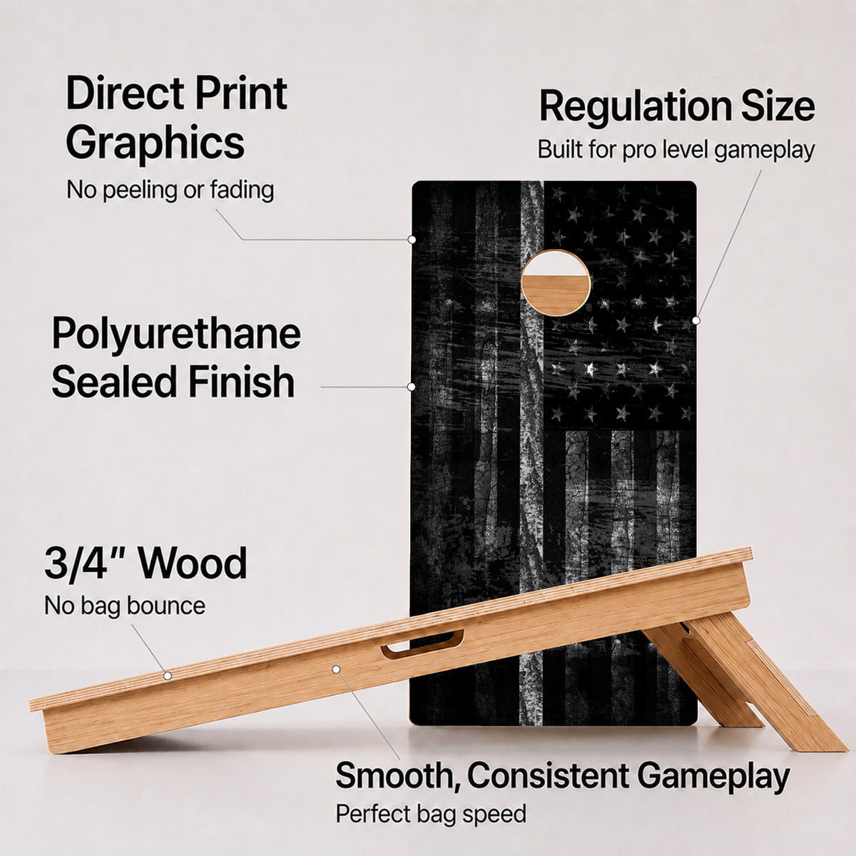 Thin White Line Flag Professional Cornhole Boards