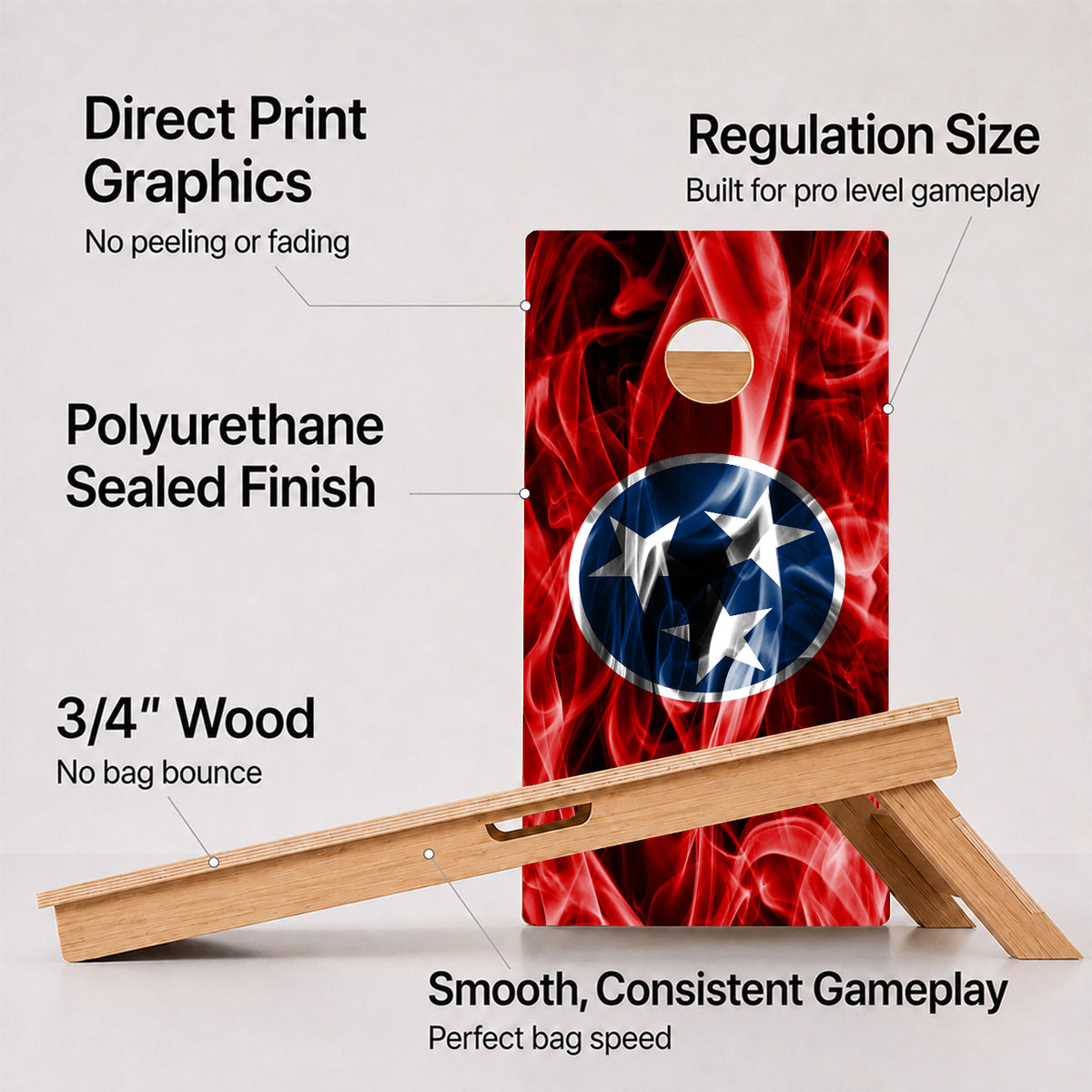 Tennessee Flag Professional Cornhole Boards