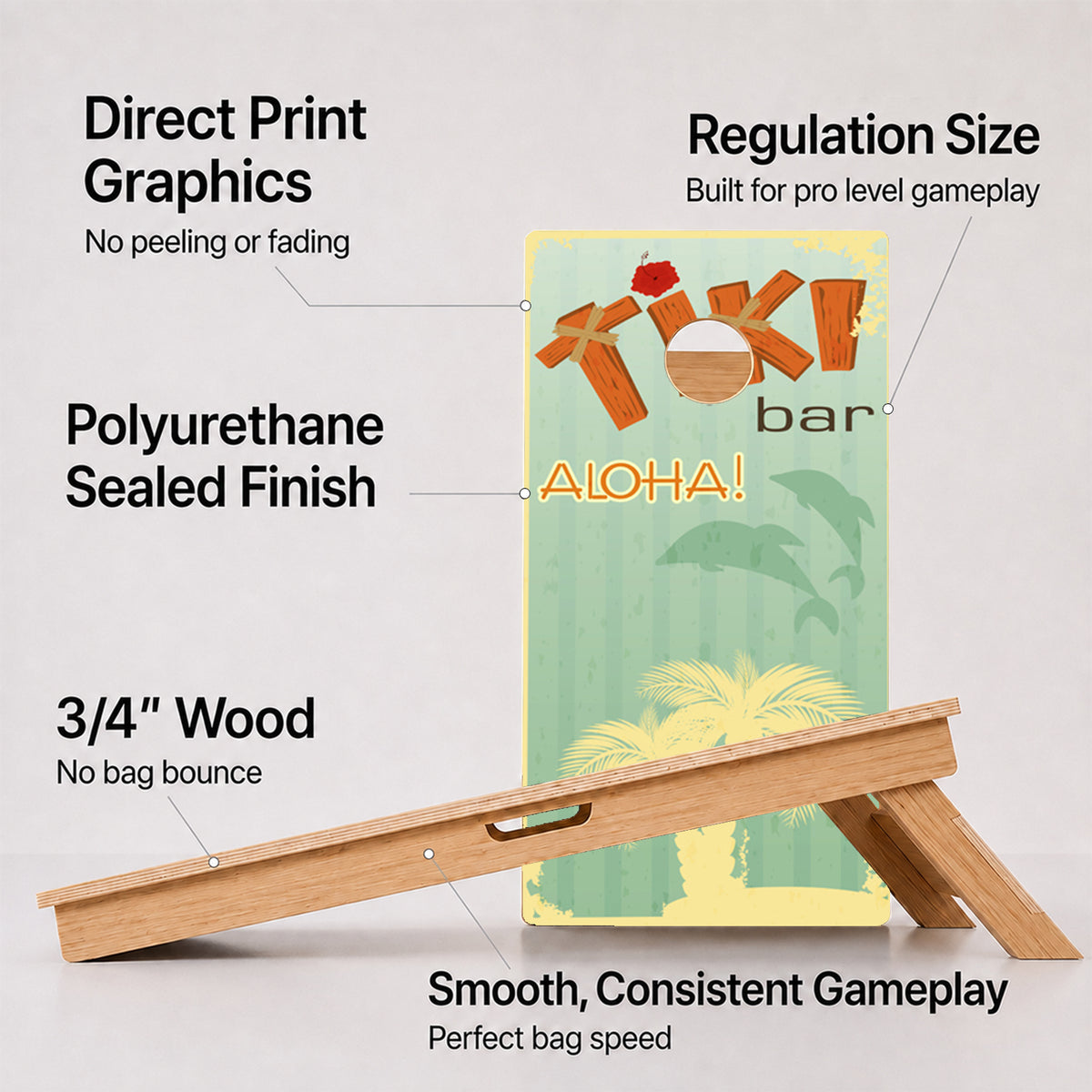 Tiki Bar Professional Cornhole Boards