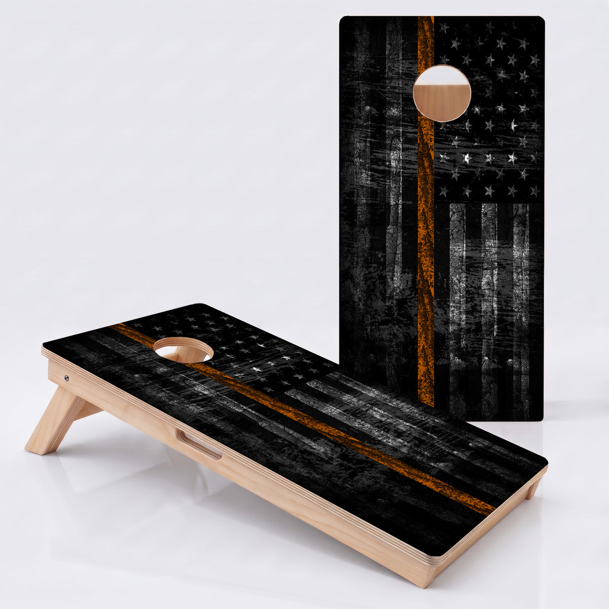 Thin Orange Line Flag Professional Cornhole Boards