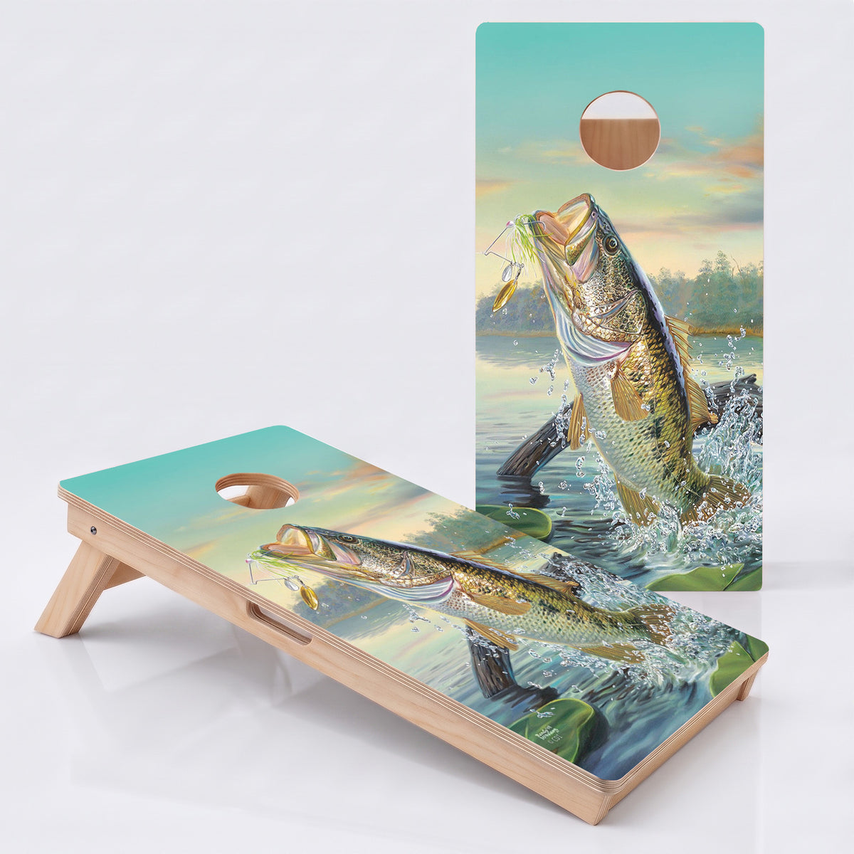 Large Mouth Bass Professional Cornhole Boards