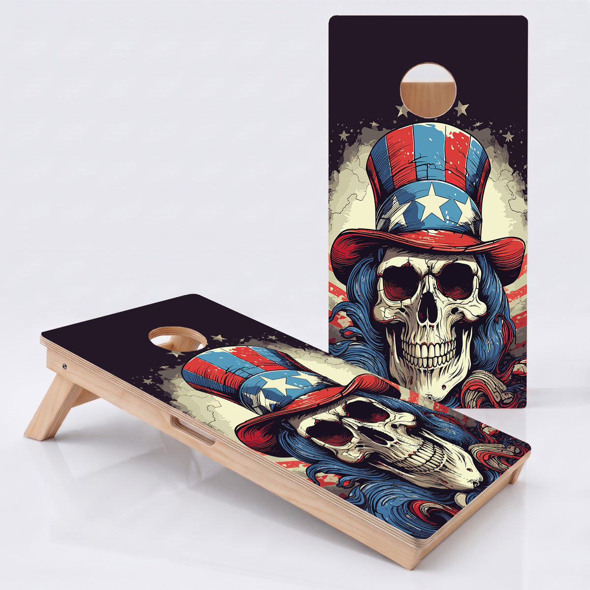 Uncle Sam Skull Professional Cornhole Boards