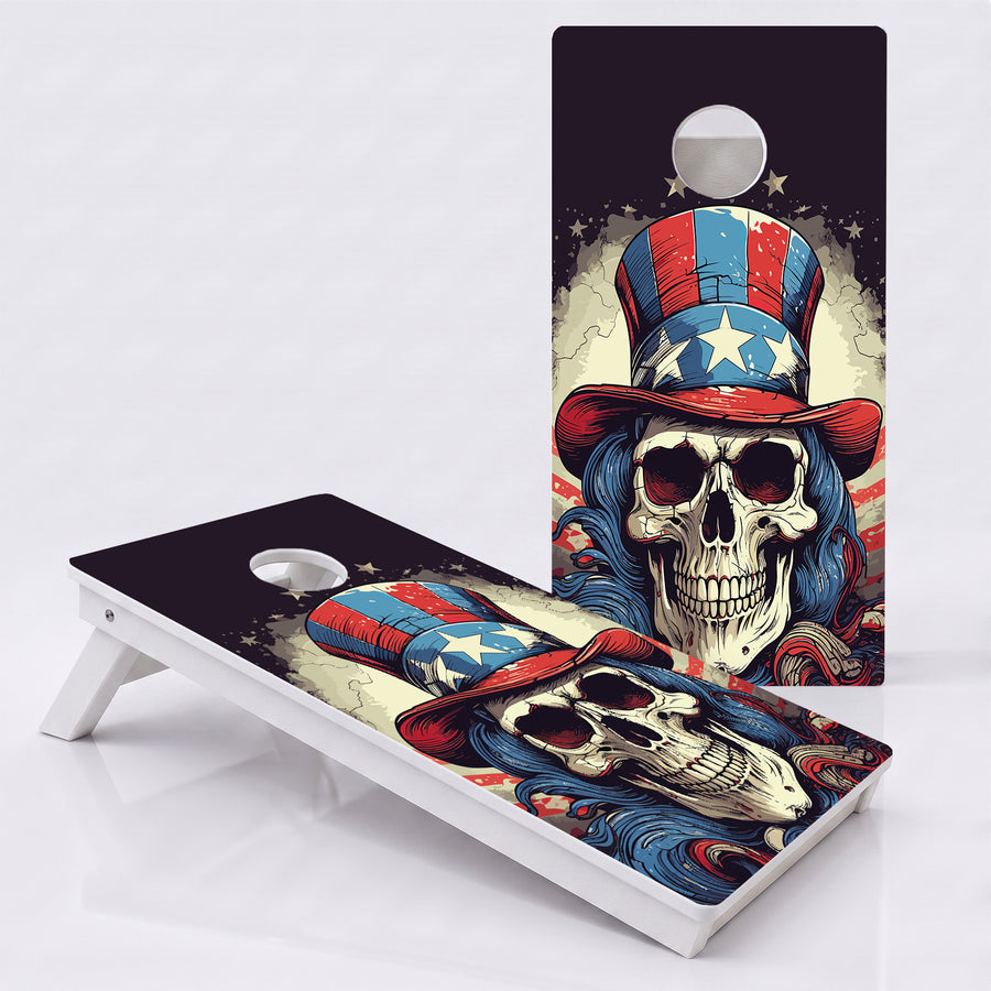Uncle Same Skull Weather Proof Cornhole Boards