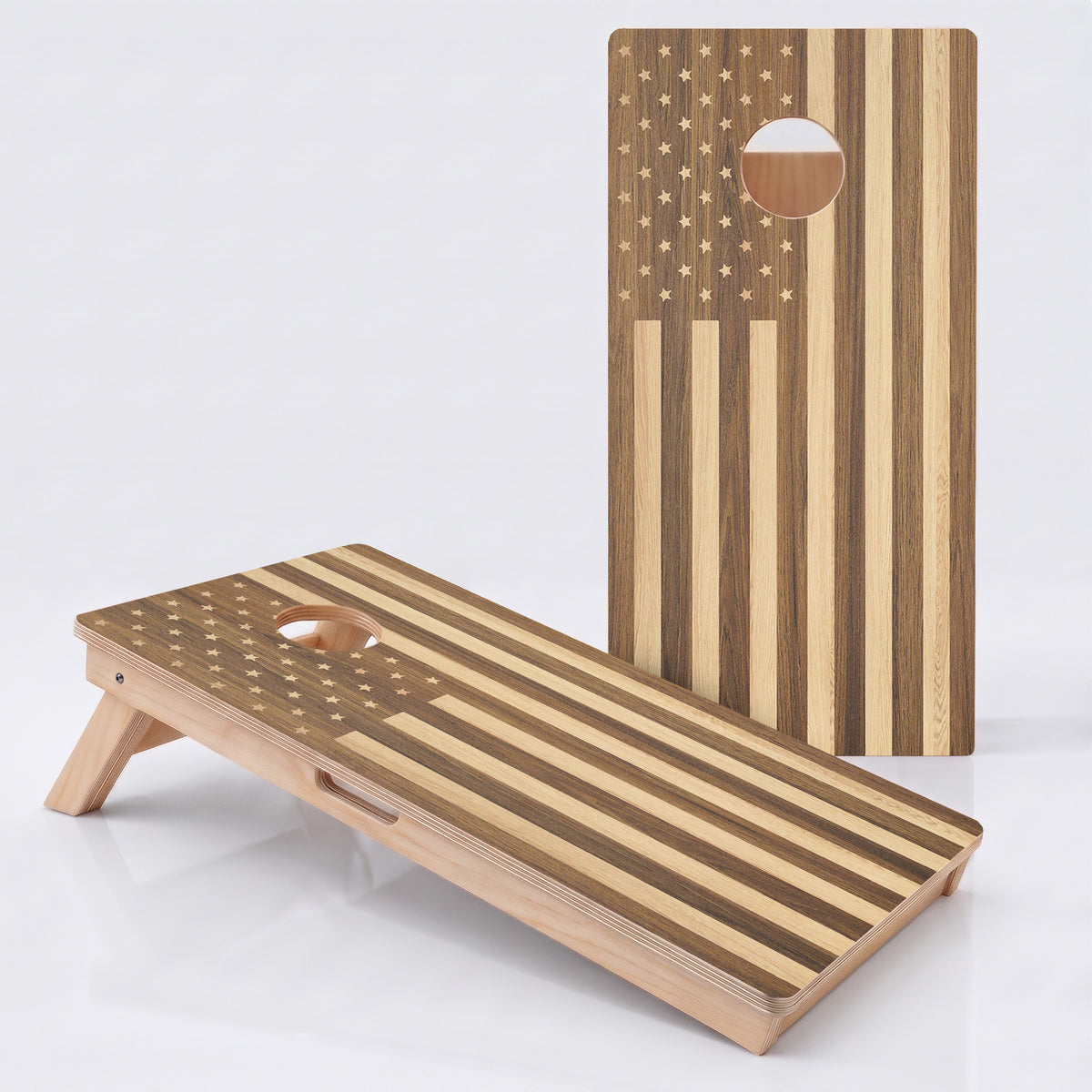 Wood American Flag Professional Cornhole Boards