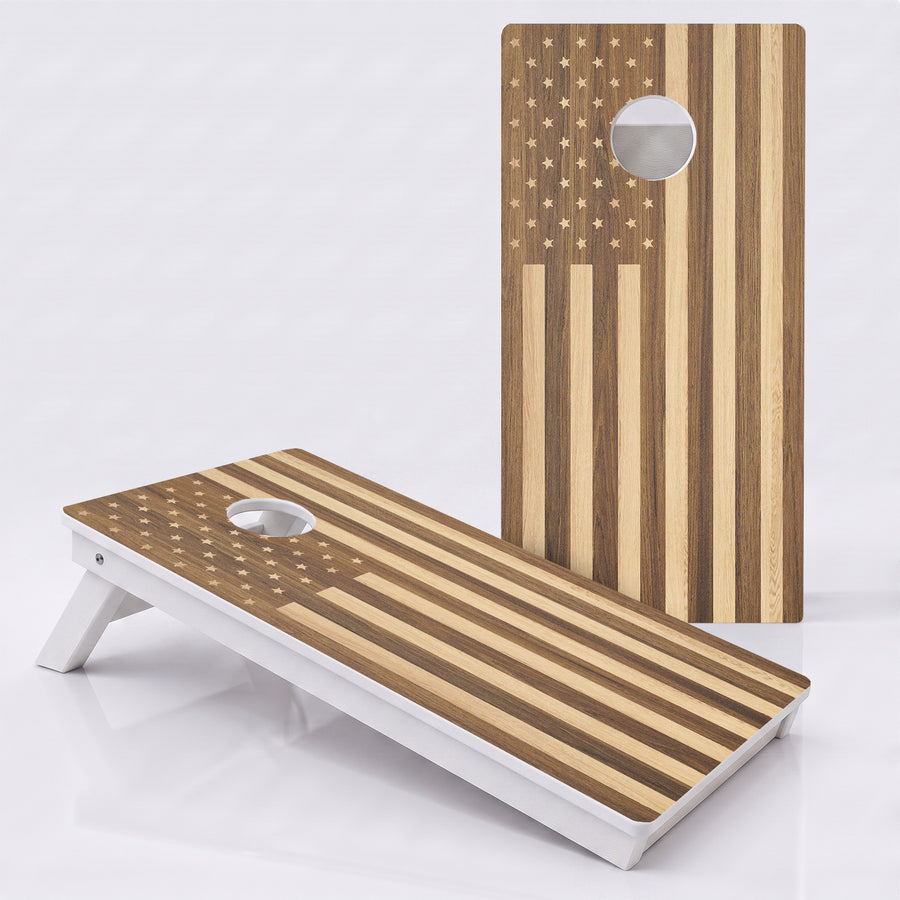 Wood American Flag Weather Proof Cornhole Boards
