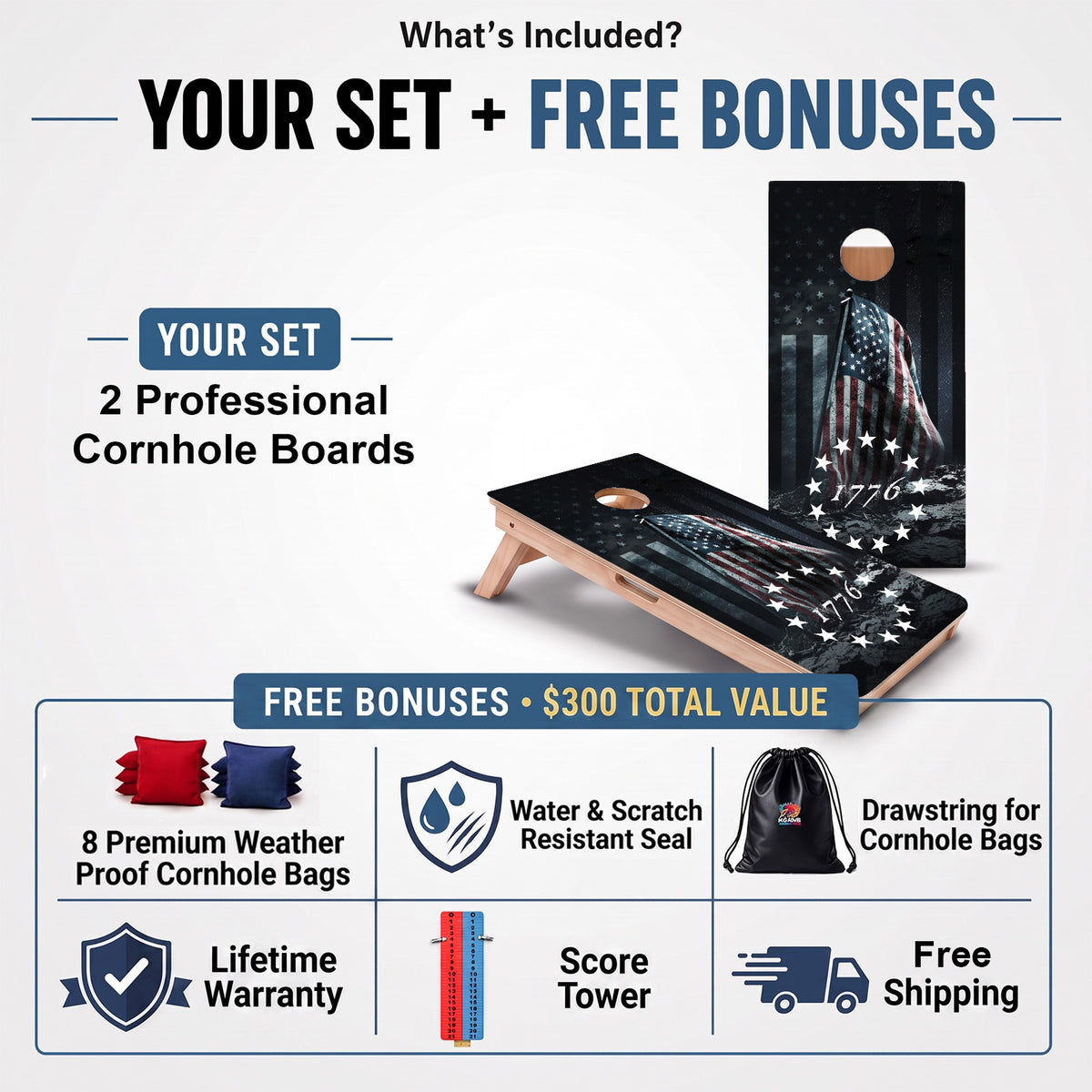 1776 Professional Cornhole Boards