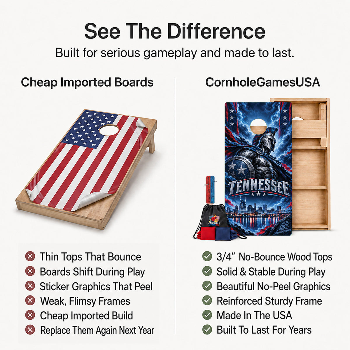 Tennessee Football Professional Cornhole Boards