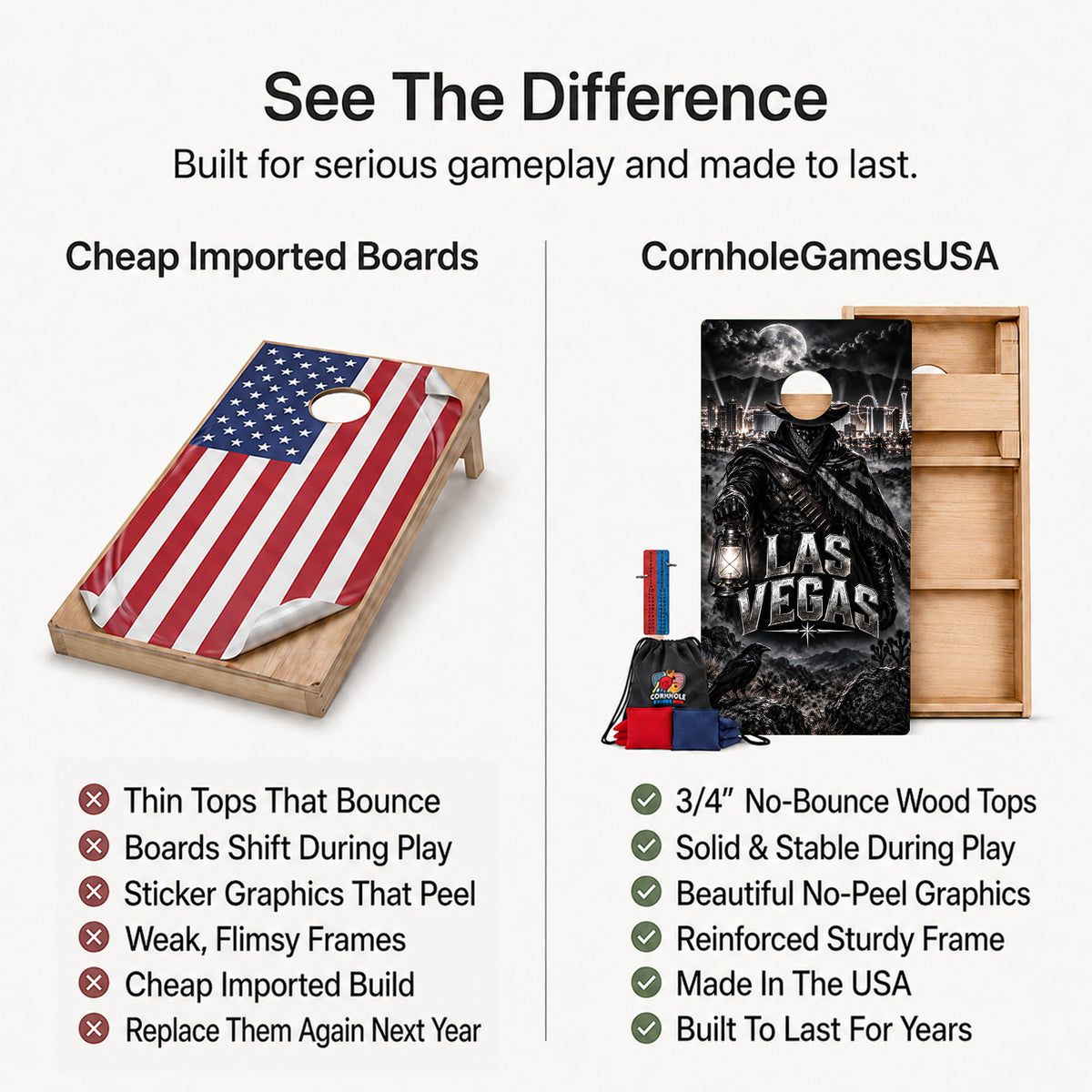 Las Vegas Football Professional Cornhole Boards