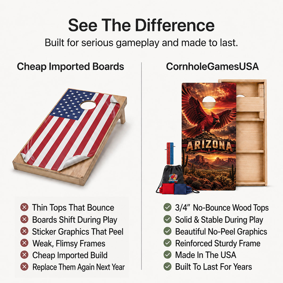 Arizona Football Professional Cornhole Boards