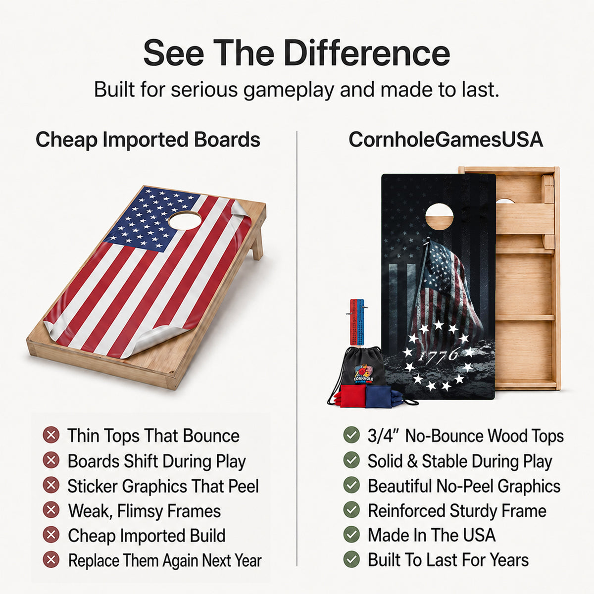 1776 Professional Cornhole Boards