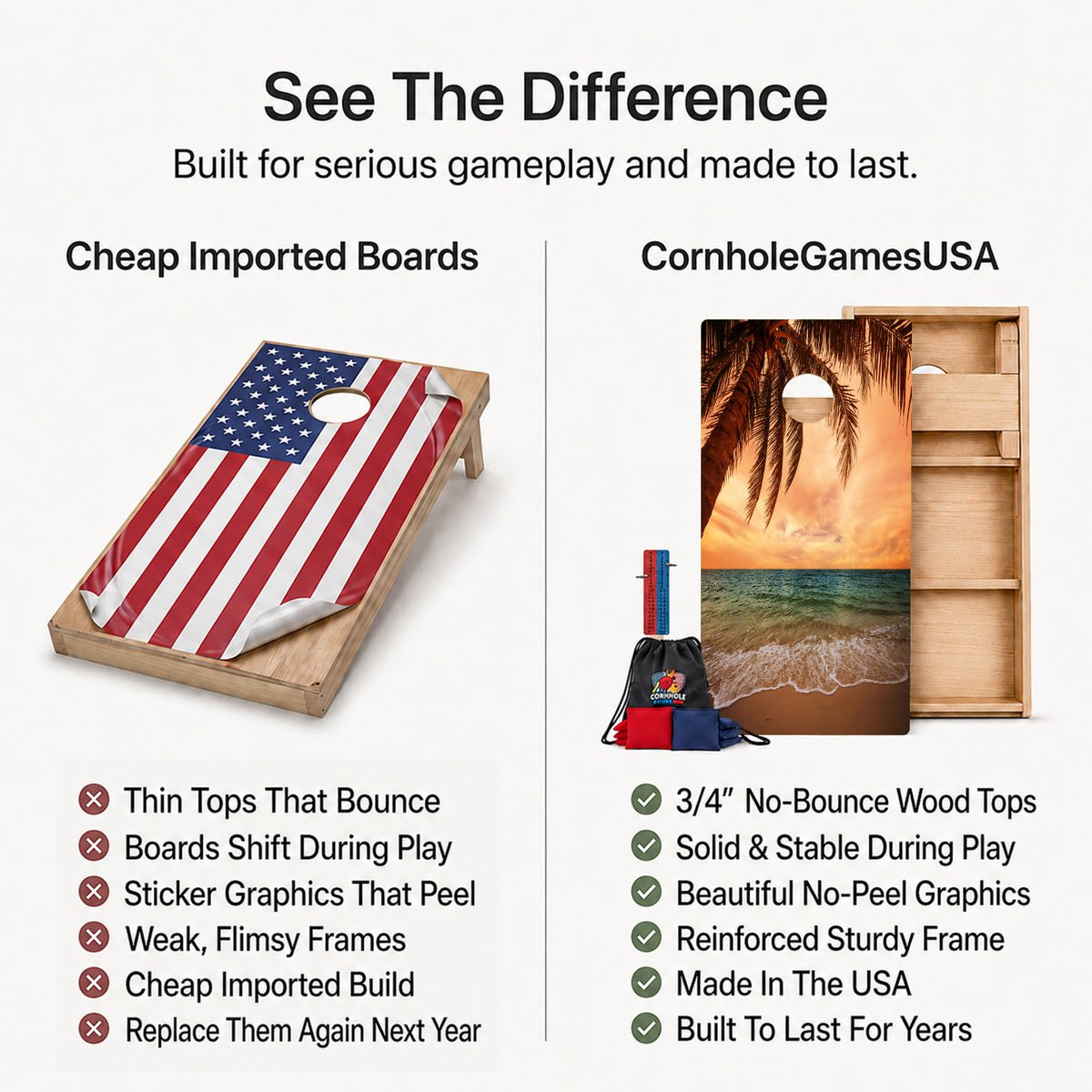 Beach Paradise Professional Cornhole Boards