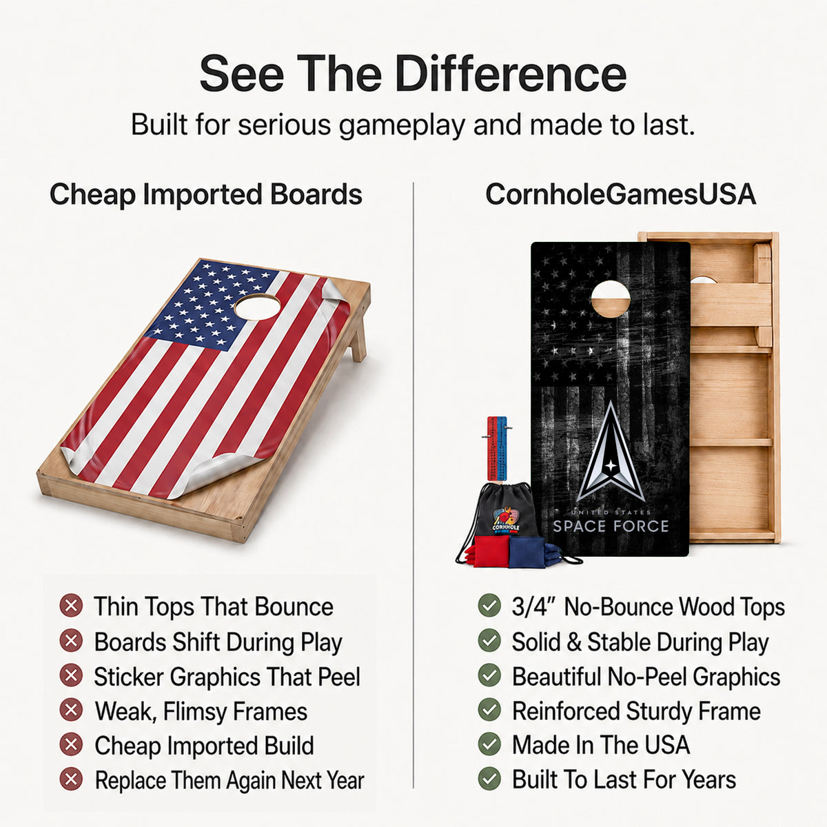 United States Space Force Professional Cornhole Boards
