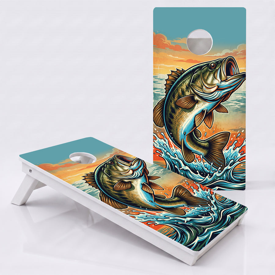 Bass Fishing Weather Proof Cornhole Boards