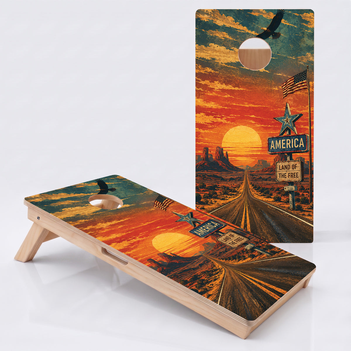Land Of The Free Professional Cornhole Boards