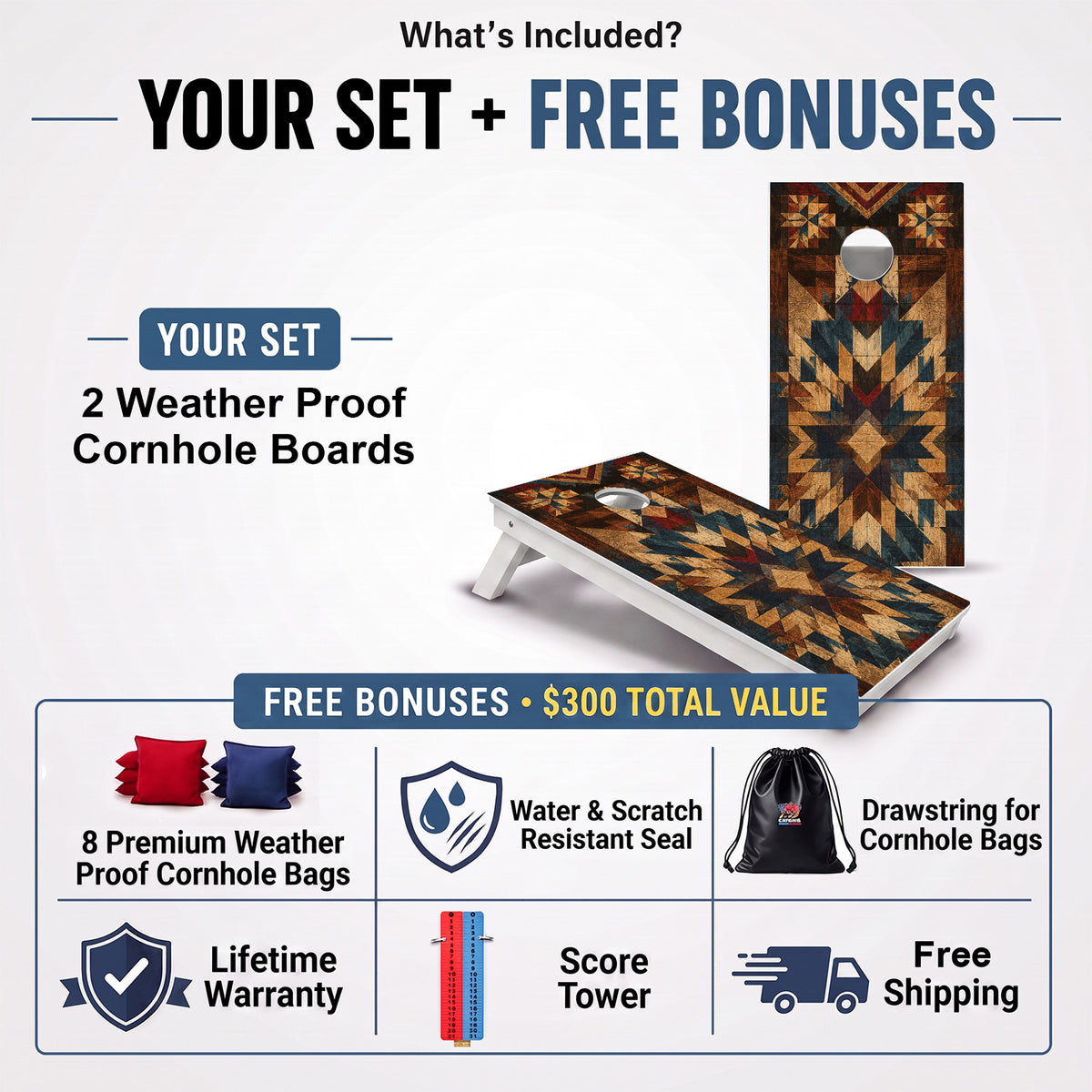 American Quilt Weather Proof Cornhole Boards