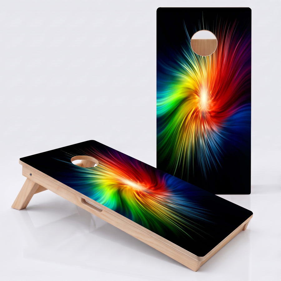 Rainbow Swirl Professional Cornhole Boards
