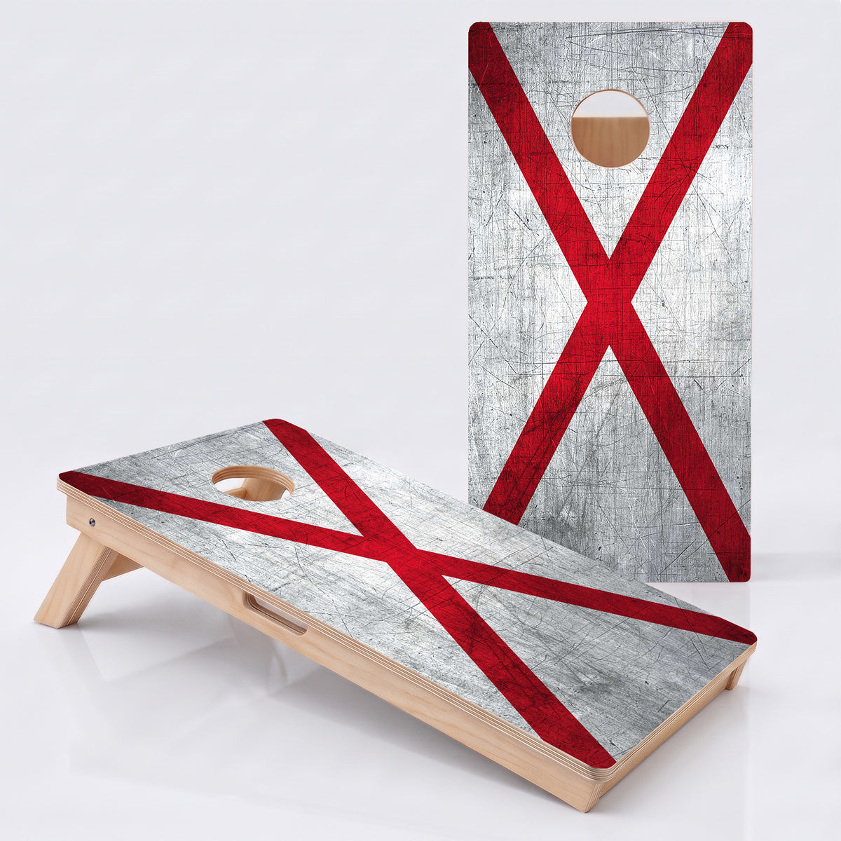 Alabama Flag Professional Cornhole Board.